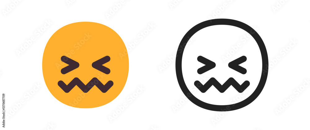 Naklejka premium Confounded Face