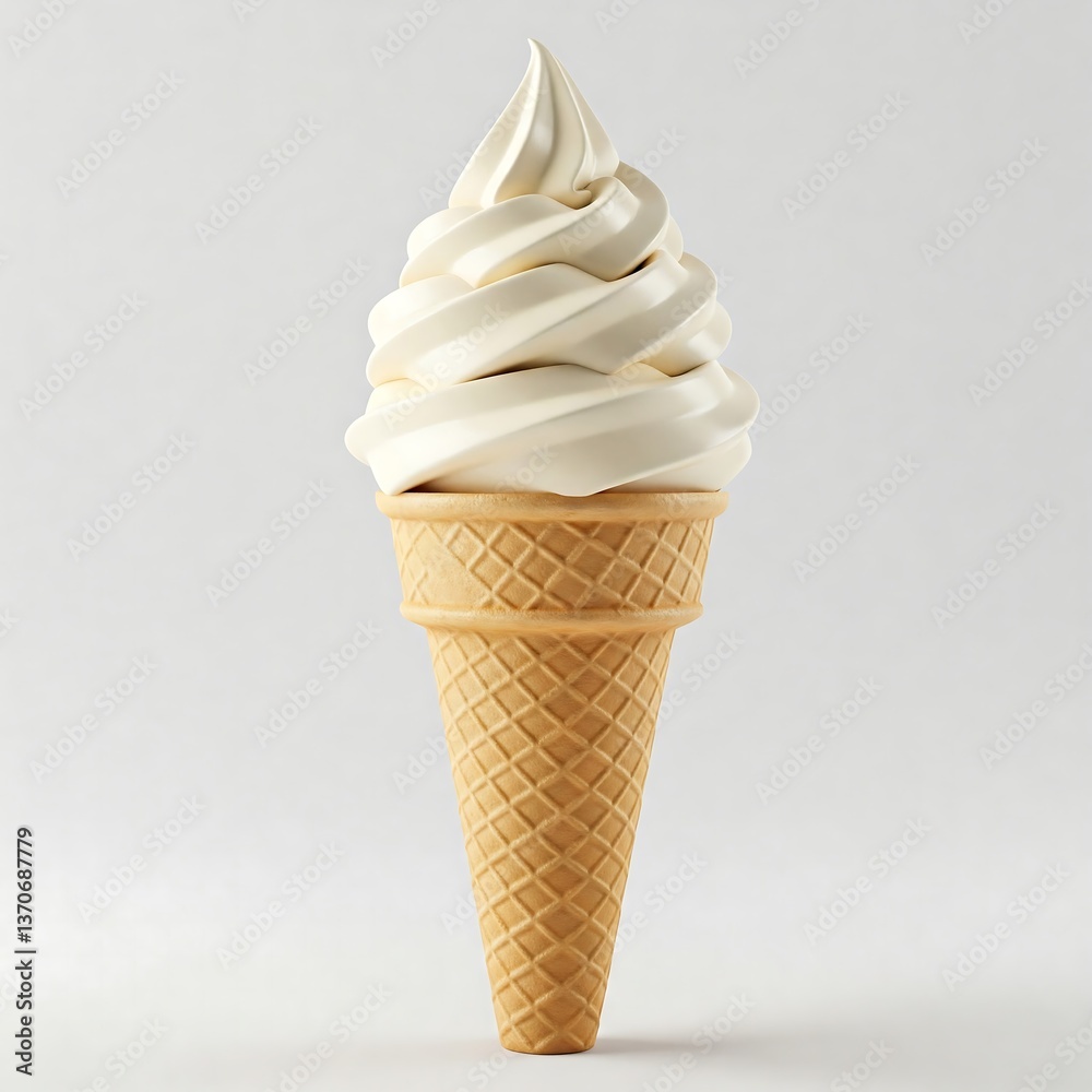 scoops of ice cream in a cone isolated on white background scoops of ice cream in a cone isolated on white background
