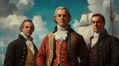 An AI-generated historical depiction of tariffs during the early days of international trade