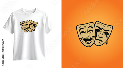 Comedy and Tragedy Masks T-shirt Print