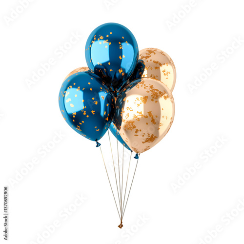 Elegant blue and gold balloons party decor festive celebration