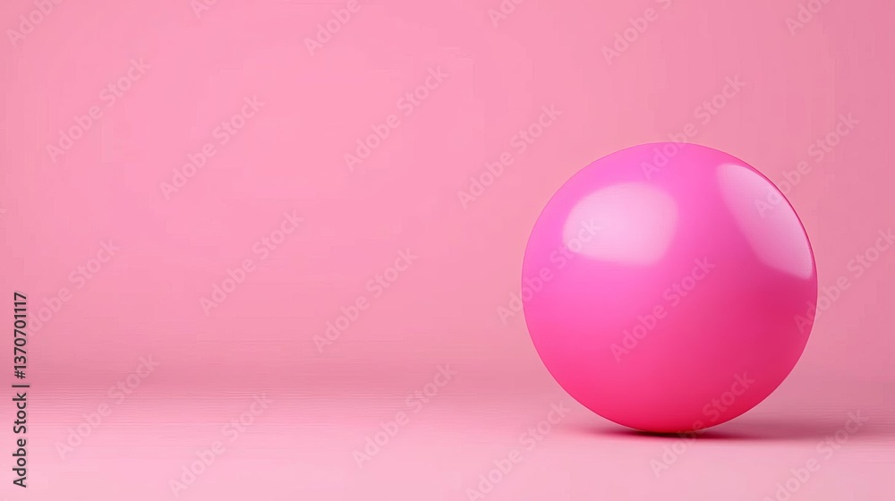 A vibrant pink sphere on a smooth surface with a soft pastel background. A vibrant pink sphere on a smooth surface with a soft pastel background.
