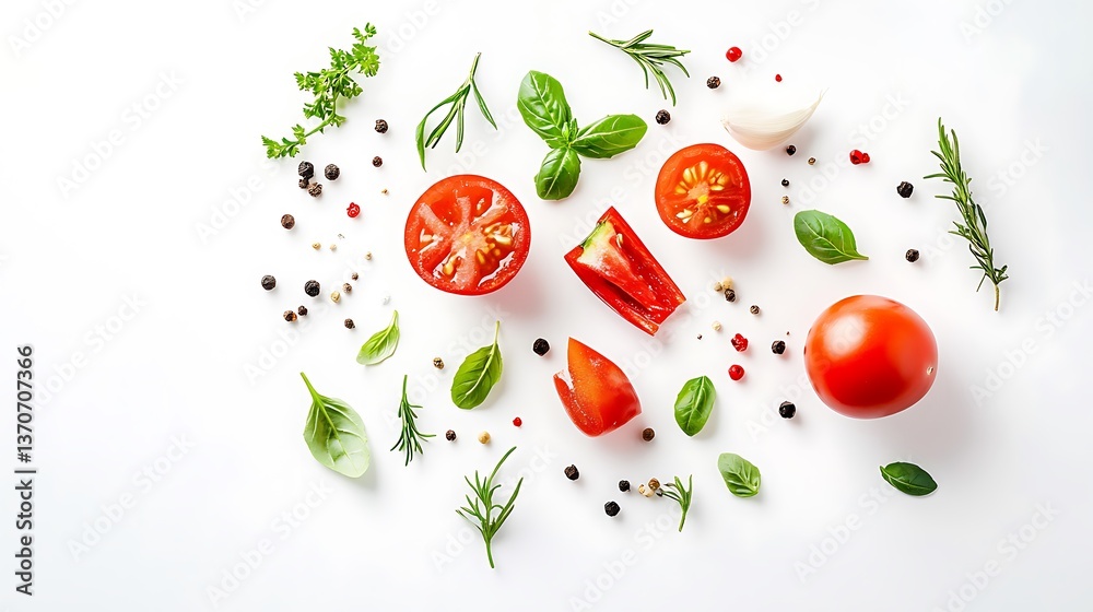 Fototapeta premium tomato and basil