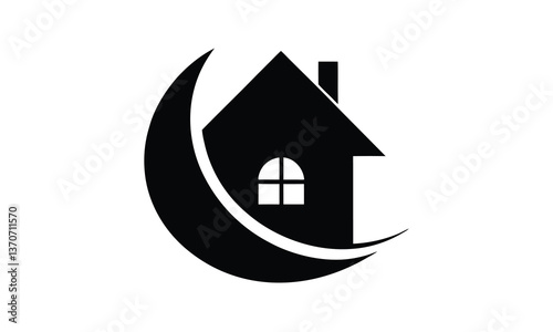 House Nestled in Crescent Moon