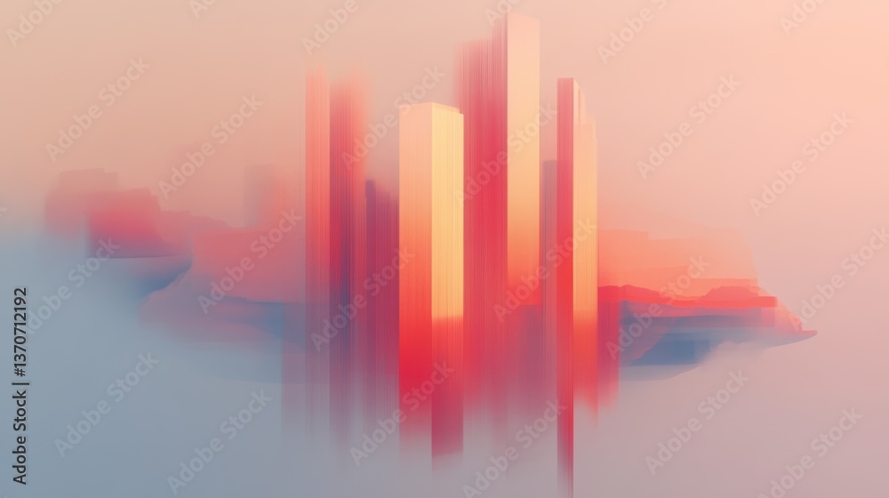 Fototapeta premium A city under a simulated cyberattack with digital glitches appearing everywhere.