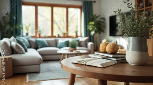 Wallpaper Mural bright living room with coffee table decor Torontodigital.ca