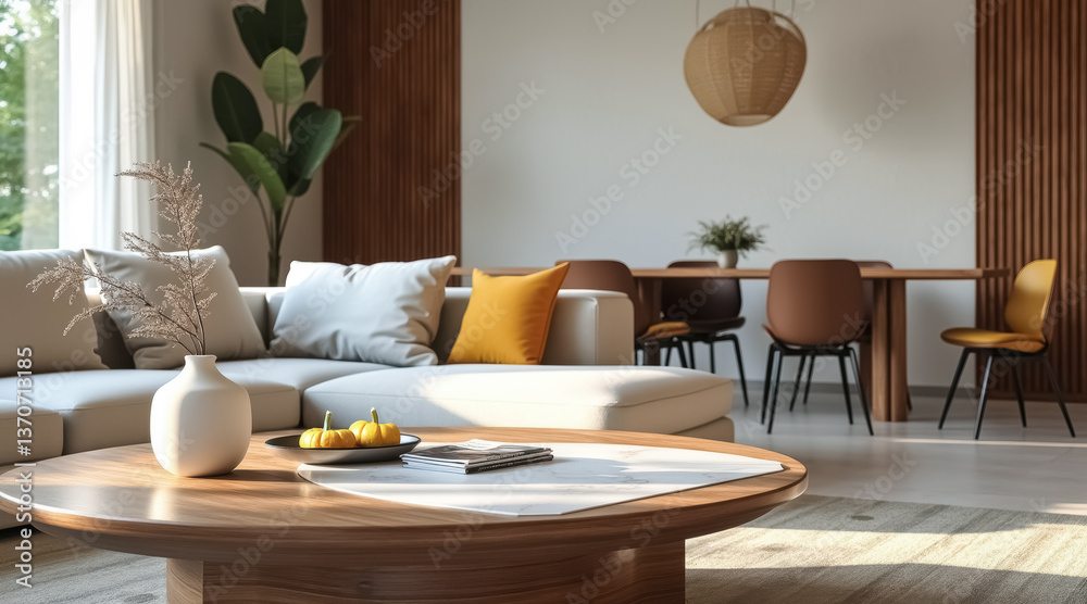 custom made wallpaper toronto digitalsunlit modern living room with beige sofa and wooden coffee table