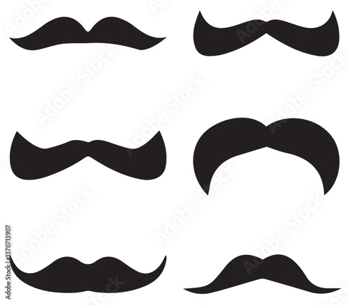 set of mustaches. mustache pack collection in flat design. collection of mustaches