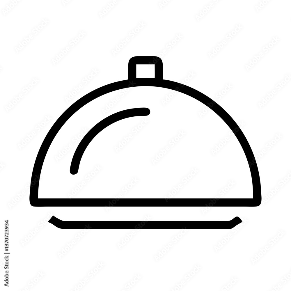 Fototapeta premium covered dish pictogram isolated on transparent background 