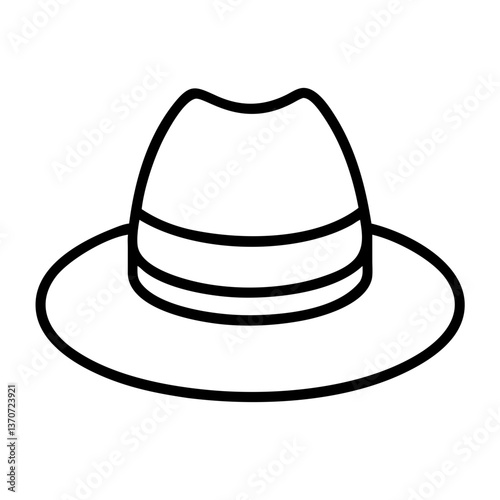 fedora hat pictogram on transparent background 
