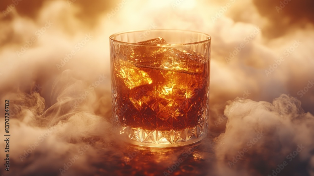 Whisky glass with ice