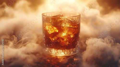 Obraz na płótnie Whisky glass with ice w salonie