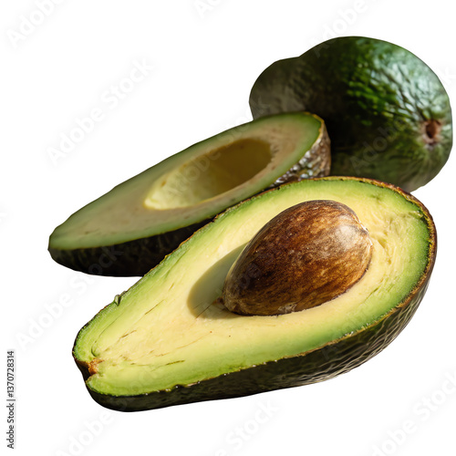 Ripe avocado cut in half