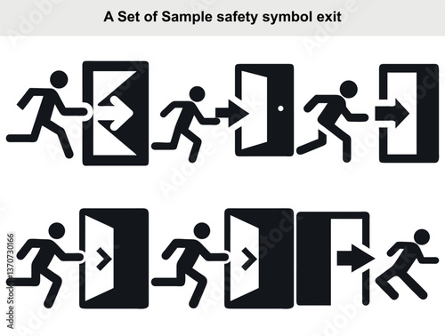 Wallpaper Mural Emergency Exit Symbol Set Torontodigital.ca