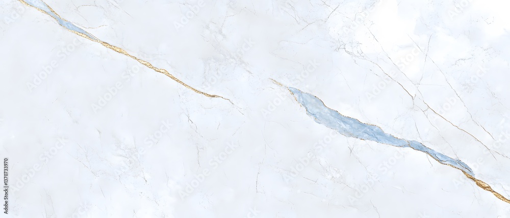 Fototapeta premium Elegant White Marble Texture with Gold and Blue Veins
