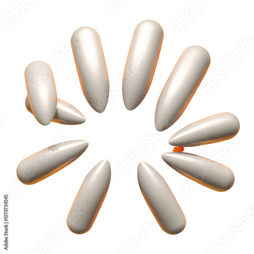 3D set of nails tools illustration isolated on transparent background