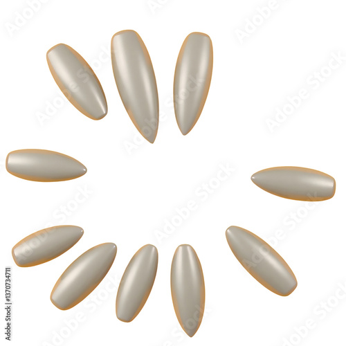 3D set of nails tools illustration isolated on transparent background