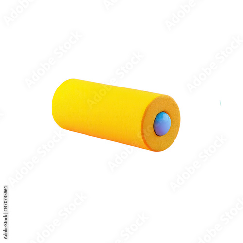 3D paint roller tools illustration isolated on transparent background