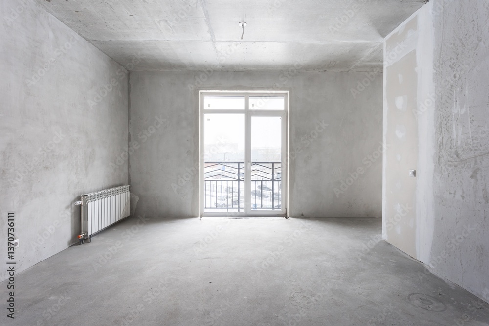 custom made wallpaper toronto digitalinterior of the apartment without decoration in gray colors. rough finish