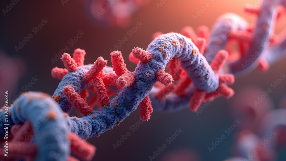 Abstract Rendering of Detailed DNA Helix for Genetic Research, Scientific Study, and Medical Healthcare Abstract Rendering of Detailed DNA Helix for Genetic Research, Scientific Study, and Medical Healthcare