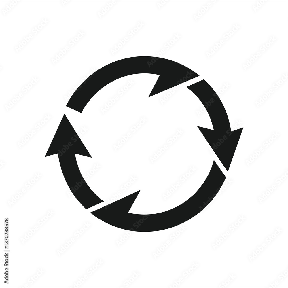 Loop Recycle Icon Silhouette Design Loop Recycle Icon Silhouette Design