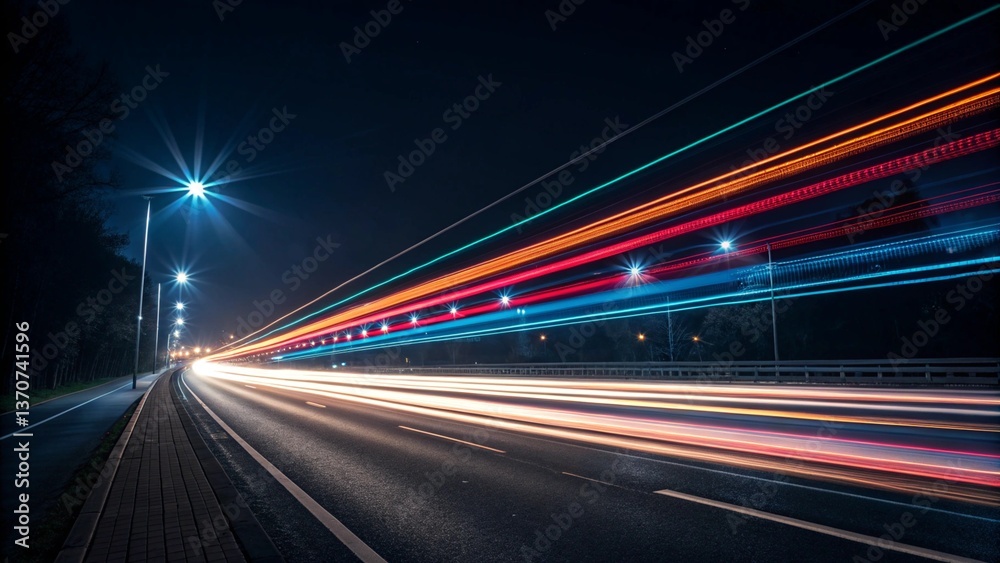 Obraz premium Modern abstract high-speed light motion effect on black background. vector illustration