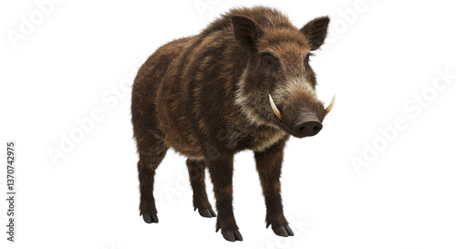 Cuadro en lienzo Isolated Wild Boar