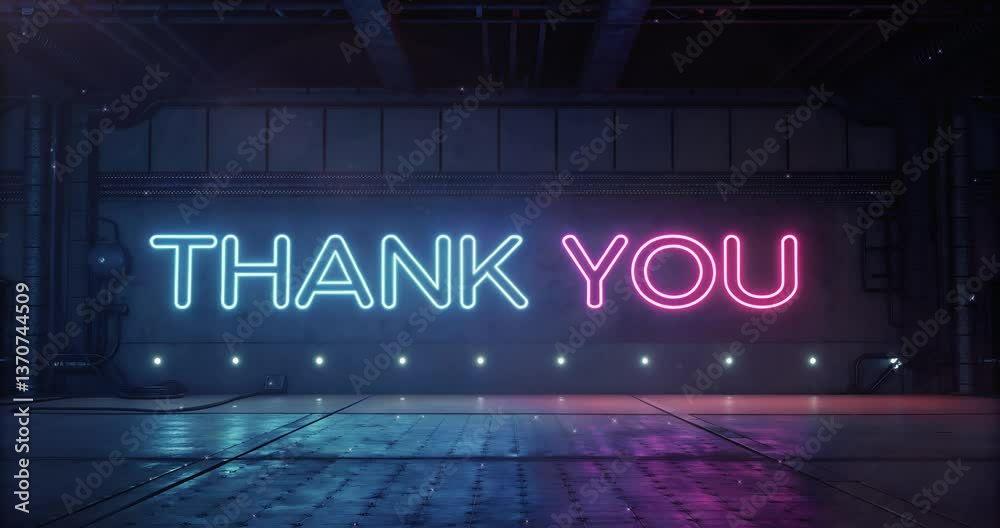 Thank you text with neon glow style Thank you text with neon glow style