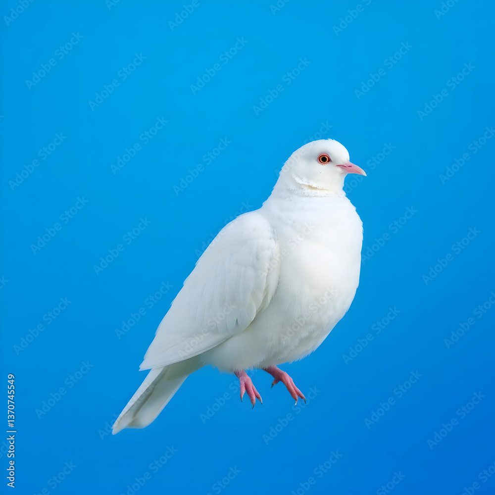 Fototapeta premium A serene white dove with soft fluffy feathers