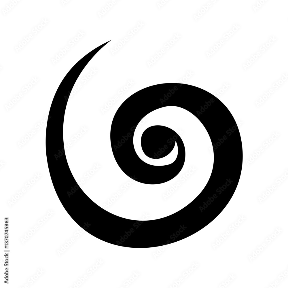 Decorative swirl and spiral vector silhouette Decorative swirl and spiral vector silhouette