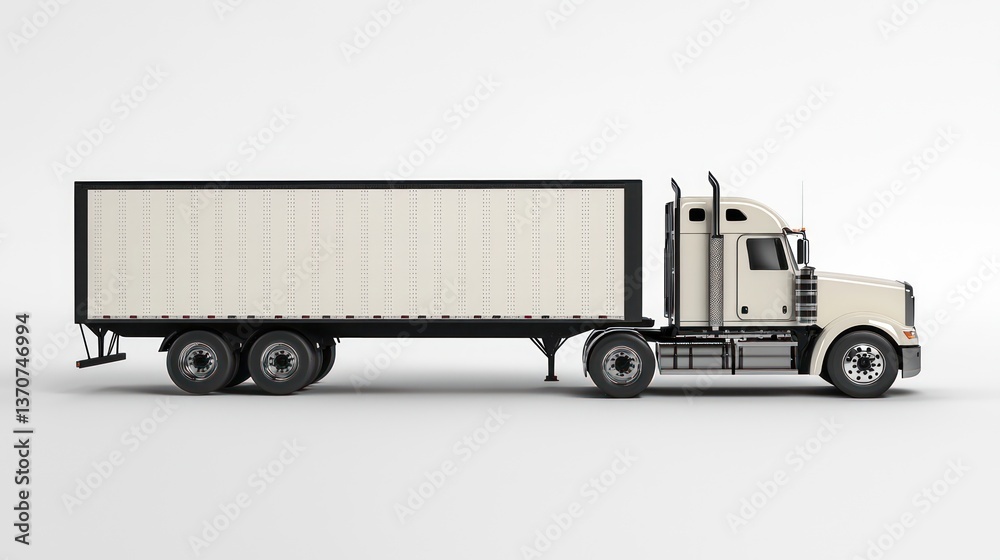 Simple Semi Tractor Trailer with Clean Design Simple Semi Tractor Trailer with Clean Design