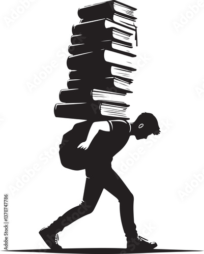 Overloaded student illustration