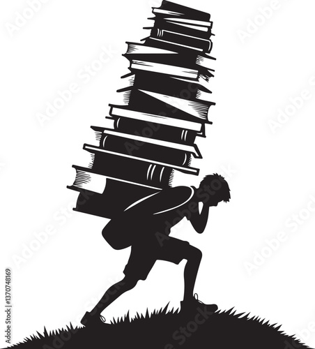 Overloaded student illustration