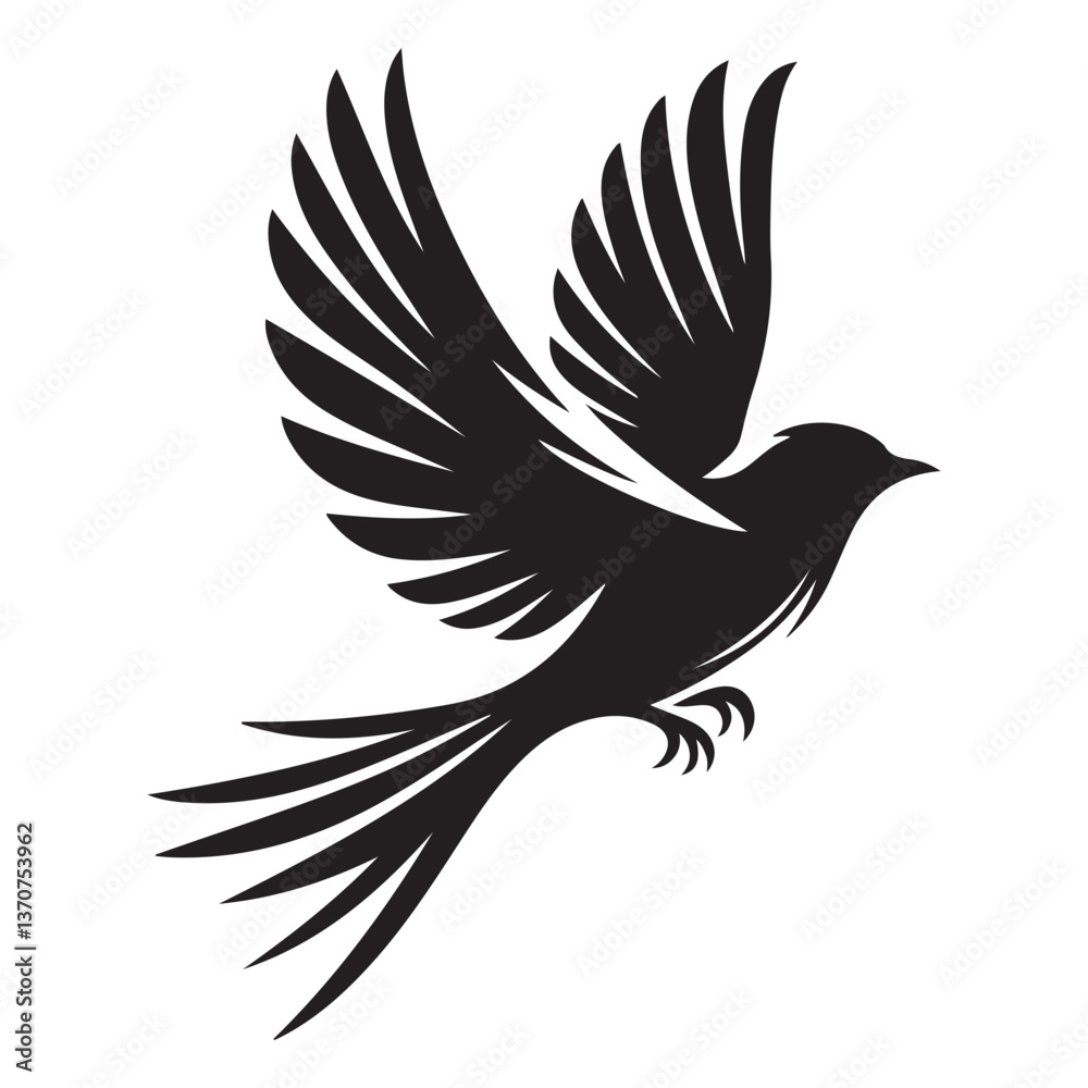 Fototapeta premium Elegant Bird in Flight Vector Illustration for Creative Designs