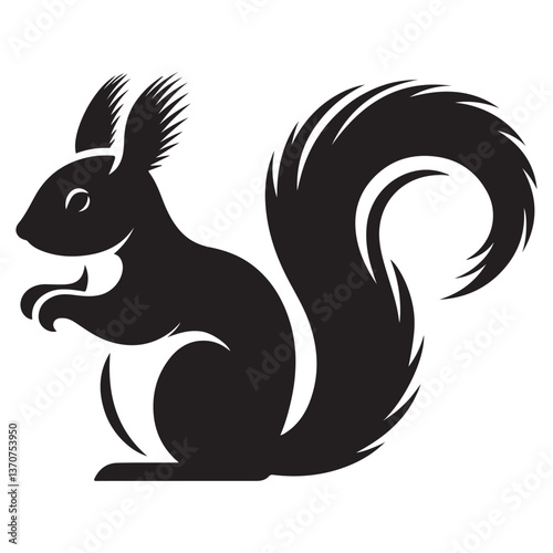Wallpaper Mural Charming Squirrel Silhouette Vector Woodland Animal Illustration Design Torontodigital.ca