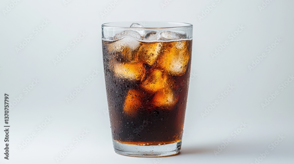 Cola Drink with Ice Cubes Isolated on White Cola Drink with Ice Cubes Isolated on White