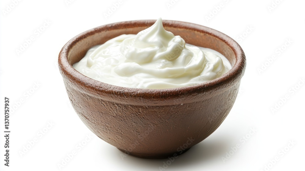Fresh Greek Yogurt Isolated on White Fresh Greek Yogurt Isolated on White