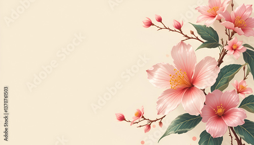  pink vintage retro scrapbooking paper background with retro flower bouquets
