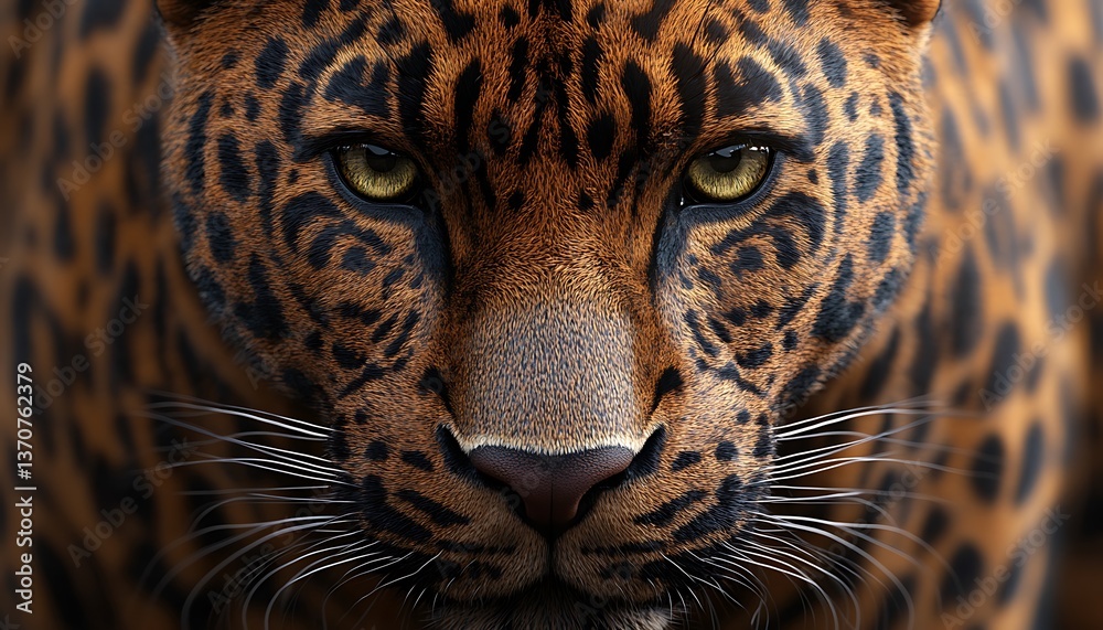 Obraz premium Close-up leopard face, wildlife