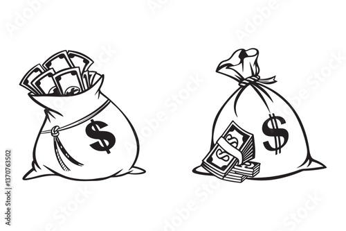 money bag icon vector