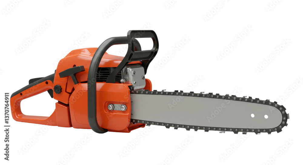 Isolated Orange Chainsaw Isolated Orange Chainsaw