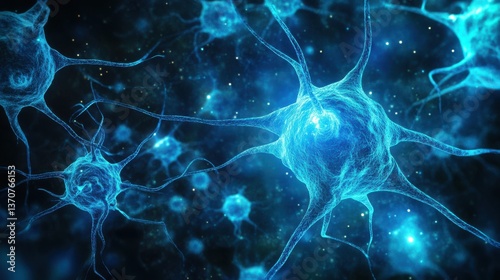 Neurons with glowing synaptic connections in a neural network