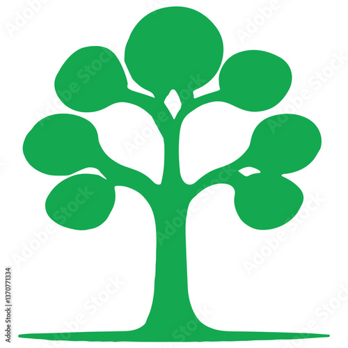 simple flat style tree design