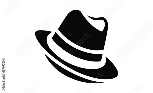 Fedora tipping icon silhouette