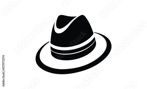 Fedora tipping icon silhouette