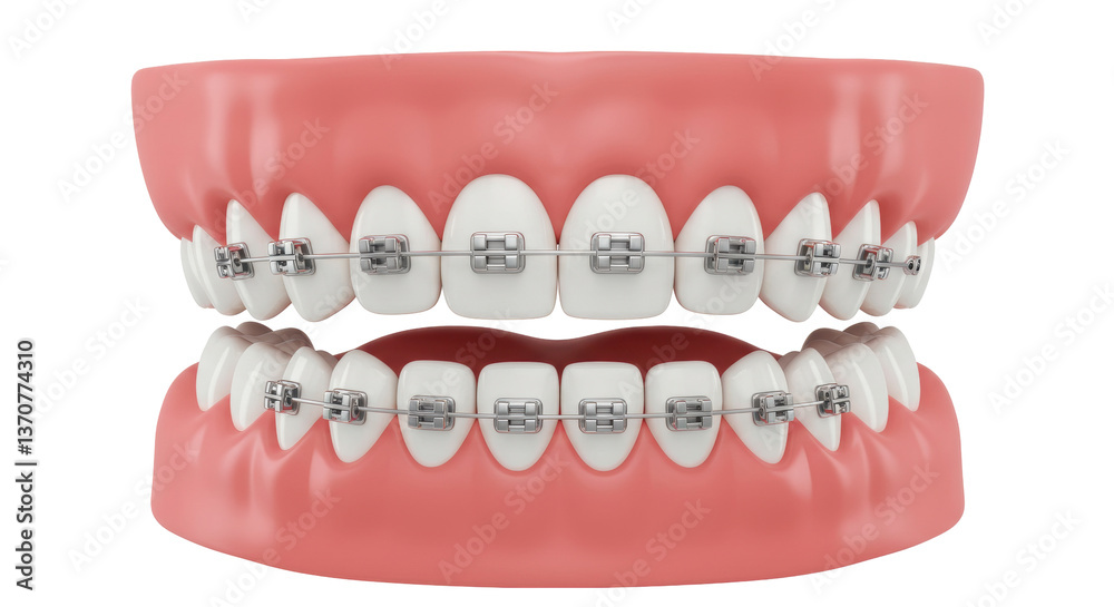 Obraz premium Isolated Teeth with Braces