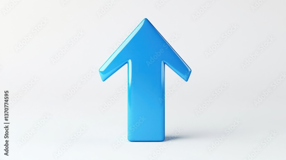 Floating 3D Cartoon Blue Arrow Pointing Up Isolated Floating 3D Cartoon Blue Arrow Pointing Up Isolated