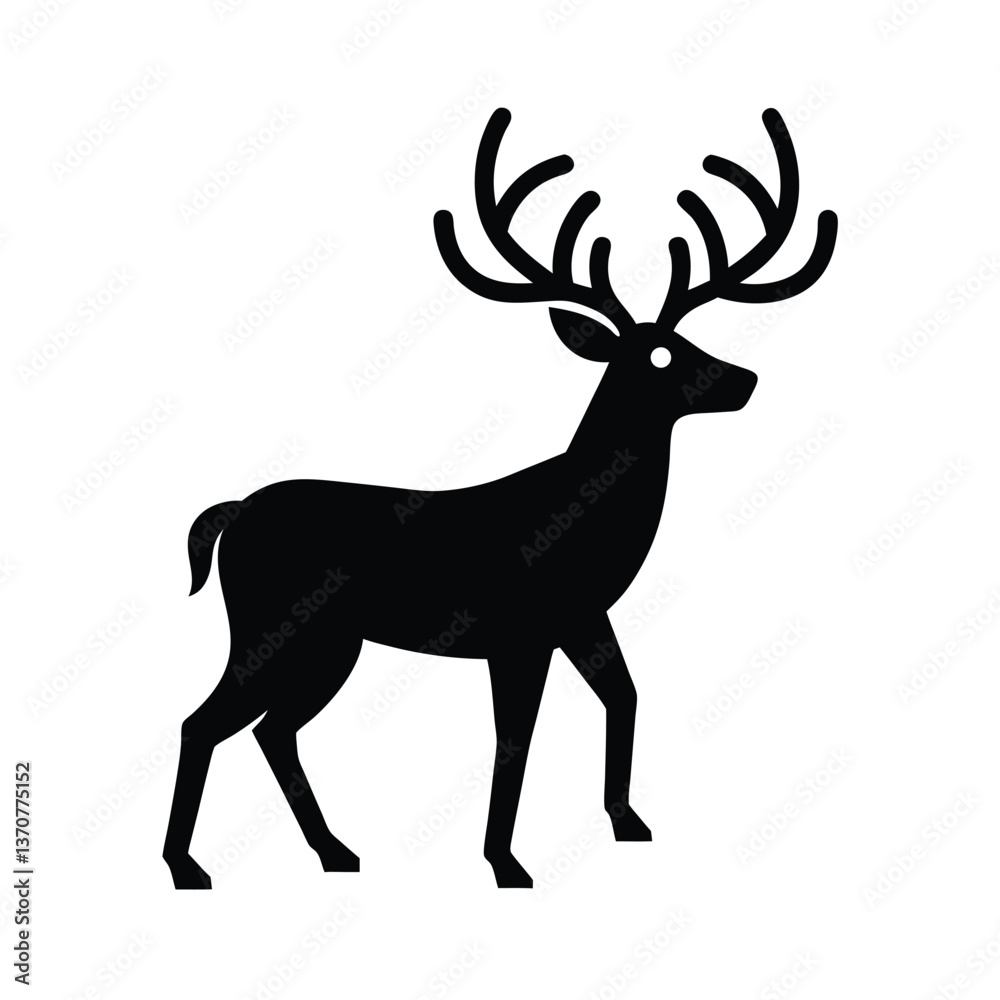 Fototapeta premium Majestic Deer Silhouette Vector Illustration
