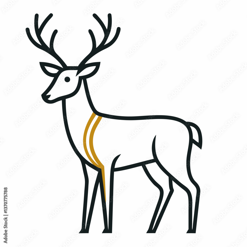 Obraz premium deer vector illustration