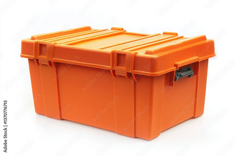 Heavy duty machine box with built-in handles for easy transport isolated on white background Heavy duty machine box with built-in handles for easy transport isolated on white background